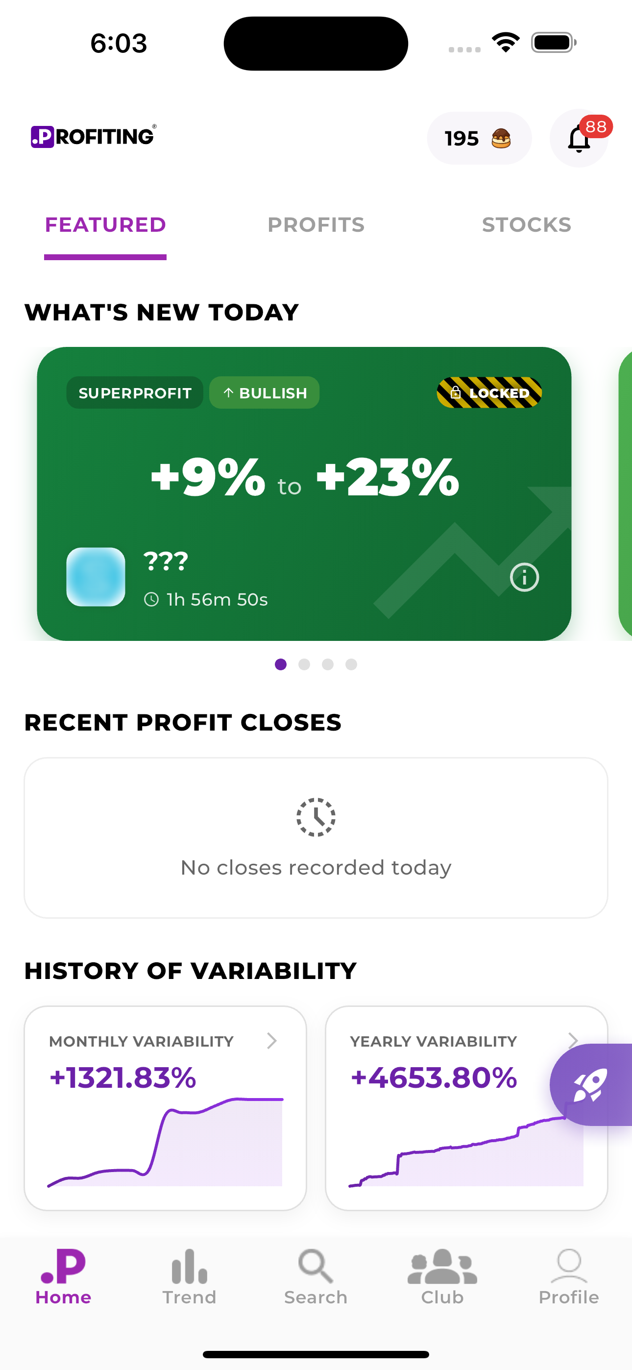 Profiting App Screen 2