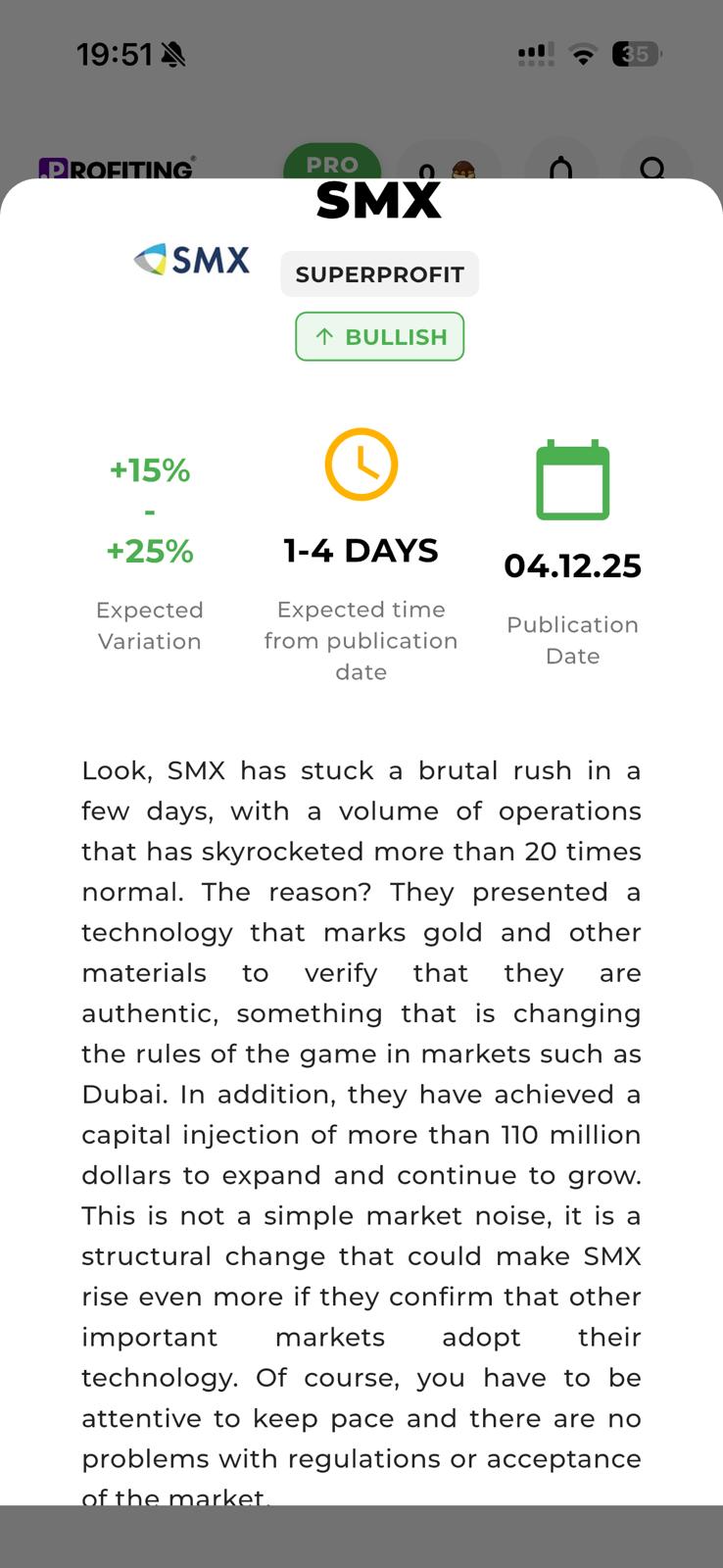 Profiting App Screen 3