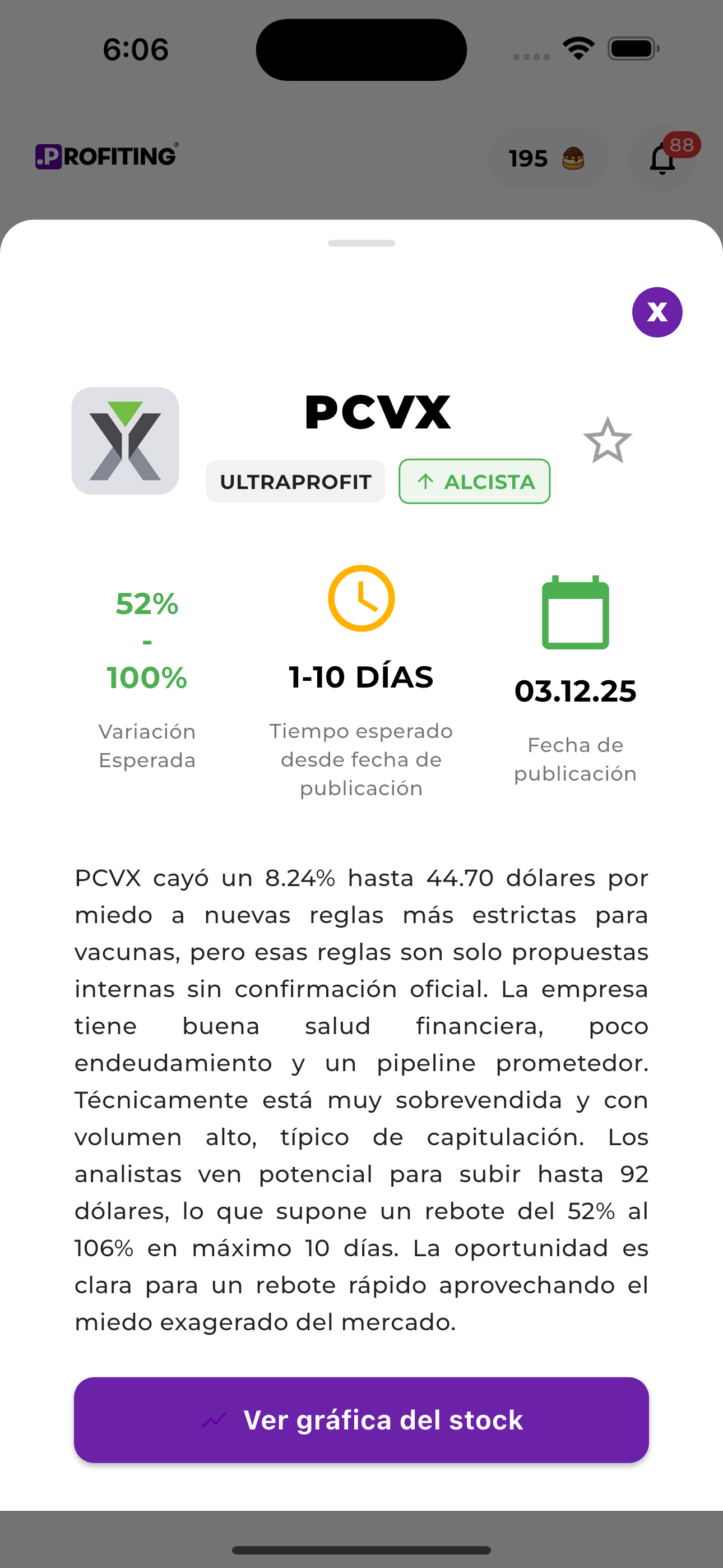Profiting App Screen 4